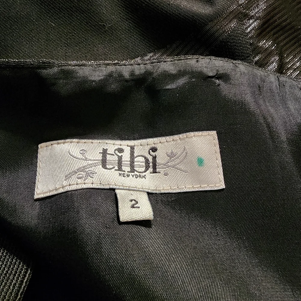 Y2K TIBI Dress Womens 2 Black Jacquard Strapless